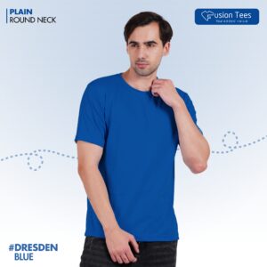 Royal Blue Color - Cotton blend, Round neck, Half-Sleeves T-shirt