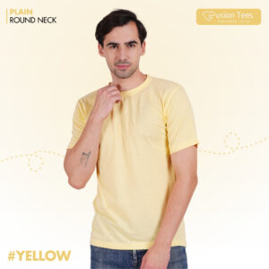 Yellow Color - Cotton blend, Round neck, Half-Sleeves T-shirt