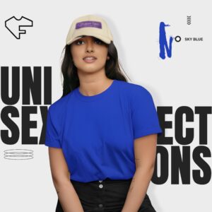 Royal Blue Color - Cotton blend, Round neck, Half-Sleeves T-shirt