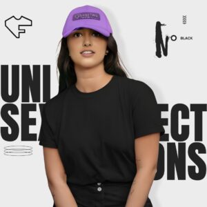 Black Color - Cotton blend, Round neck, Half-Sleeves T-shirt