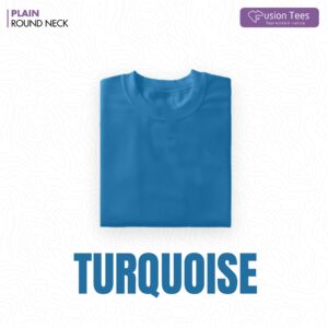 Turquoise Color - Cotton blend, Round neck, Half-Sleeves T-shirt