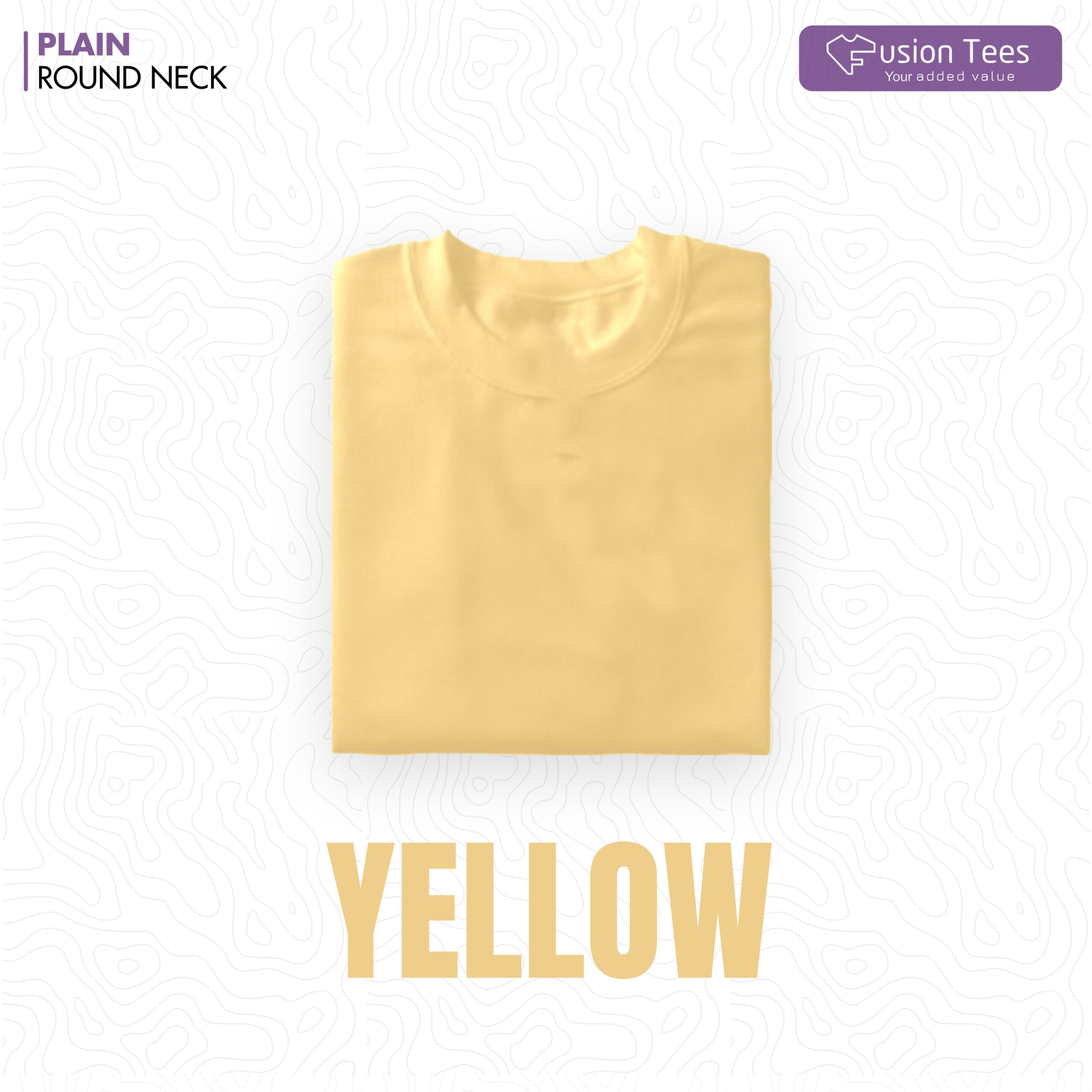 Yellow Color - Cotton blend, Round neck, Half-Sleeves T-shirt - Image 3